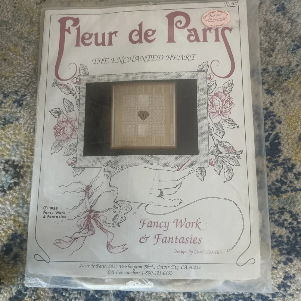 Carol Costello Fleur De Paris Enchanted Heart Cross‎ Stitch & Beads Kit New
